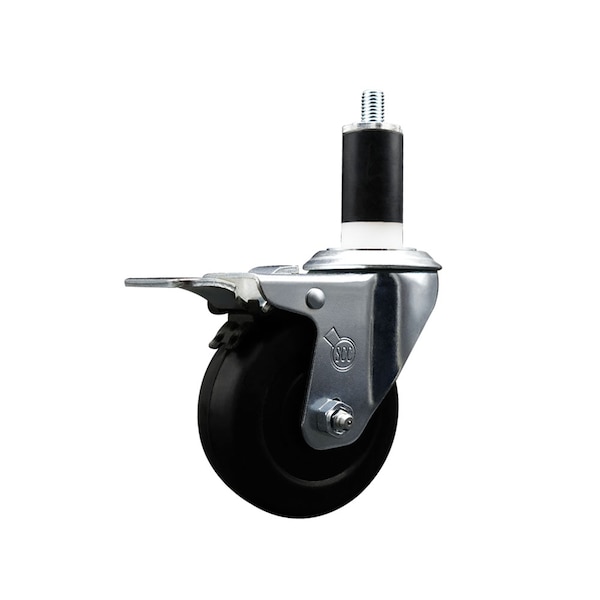 3.5'' Hard Rubber Swivel 1-3/8'' Expanding Stem Caster Total Lock Brake